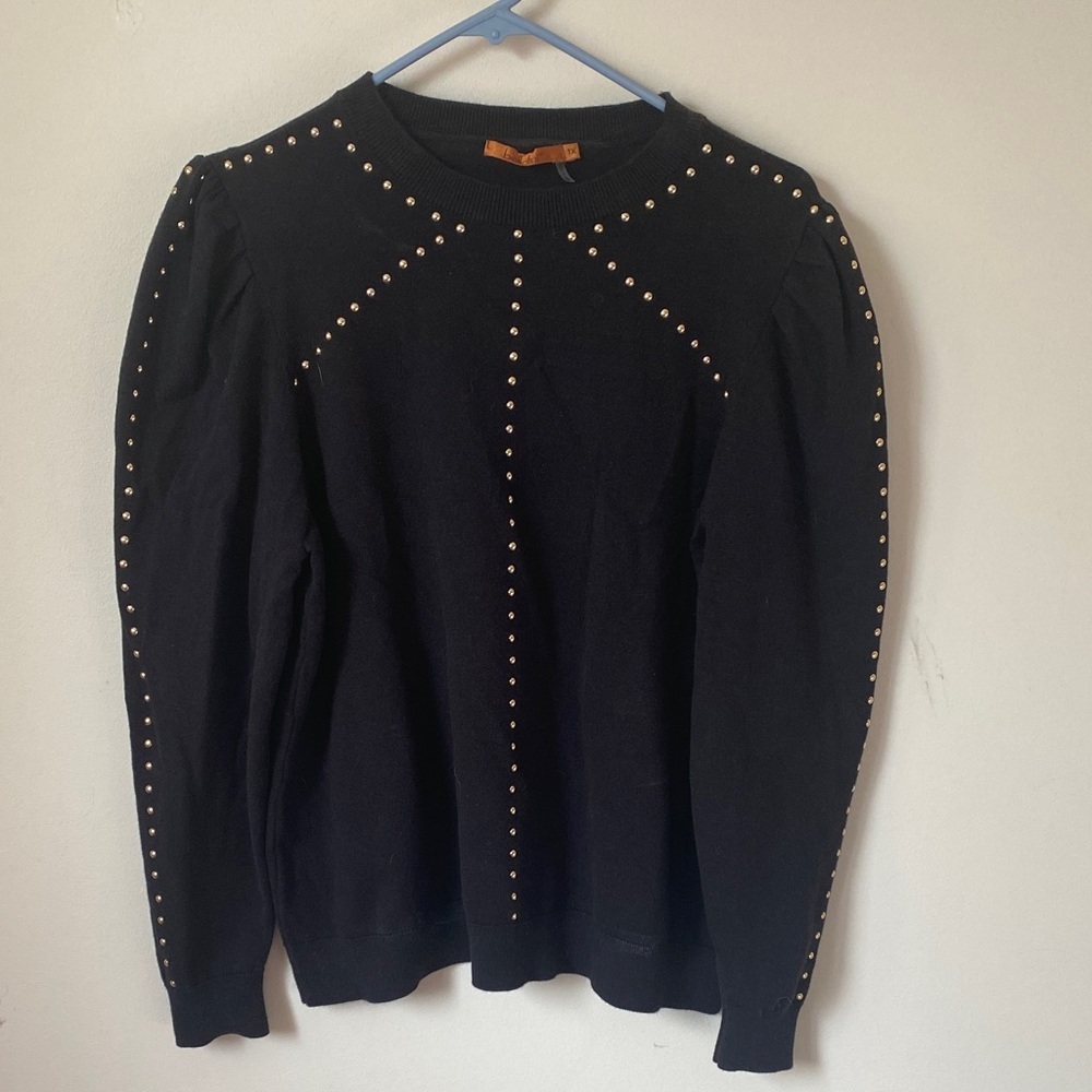Belldini Black Studded Crewneck Sweater